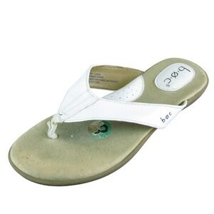 Born Concept Women‎ Flip Flop Sandal Shoes Size 8 Medium White Synthetic